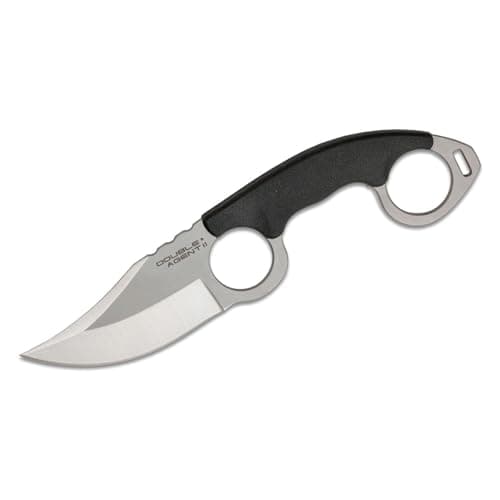 Cold Steel Double Agent II Durable 3" Tactical Knife, AUS8A Steel, Griv-Ex Handle