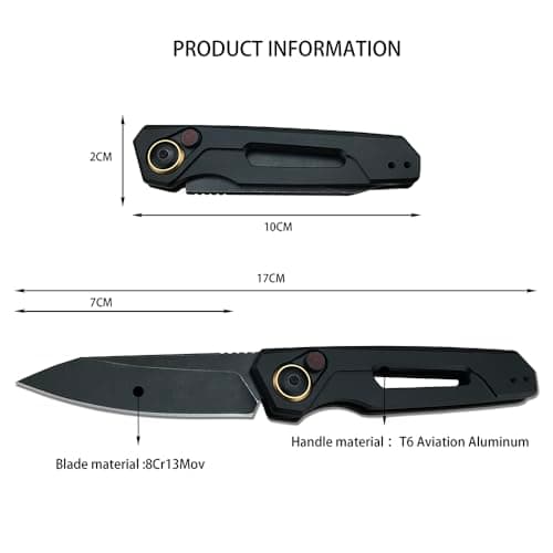 EDC SpeedSafe Assisted Opening Push Button Lock Pocket Knife for Outdoor Multifunctional Use