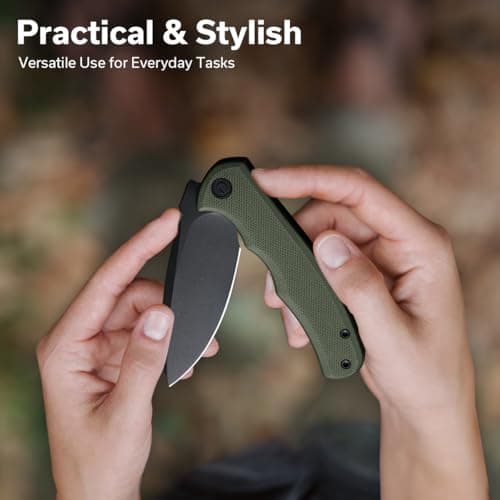 CIVIVI Mini Praxis Folding Knife, D2 Steel, G10 Handle, Pocket Clip, EDC Knife, Sharp Camping Hiking