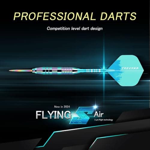 Professional Darts Metal Tip Set with 3 Aluminum Shafts & Plastic Flights 22g