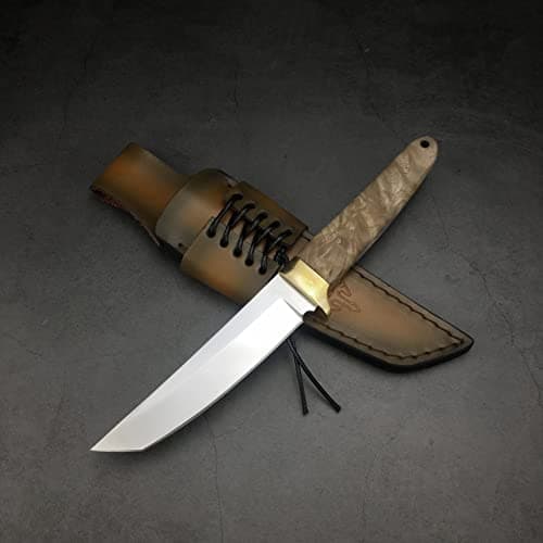 Outdoor Full Tang Hunting Knife with Leather Sheath