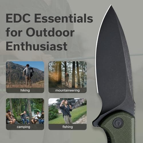 CIVIVI Mini Praxis Folding Knife, D2 Steel, G10 Handle, Pocket Clip, EDC Knife, Sharp Camping Hiking