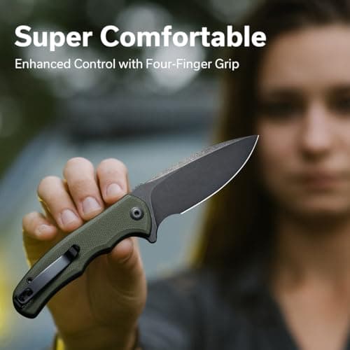 CIVIVI Mini Praxis Folding Knife, D2 Steel, G10 Handle, Pocket Clip, EDC Knife, Sharp Camping Hiking