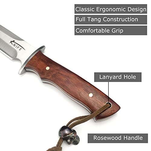 HUAAO 7.6'' Tanto Fixed Blade Knife with Sheath