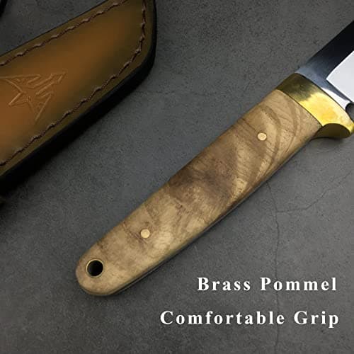 Outdoor Full Tang Hunting Knife with Leather Sheath