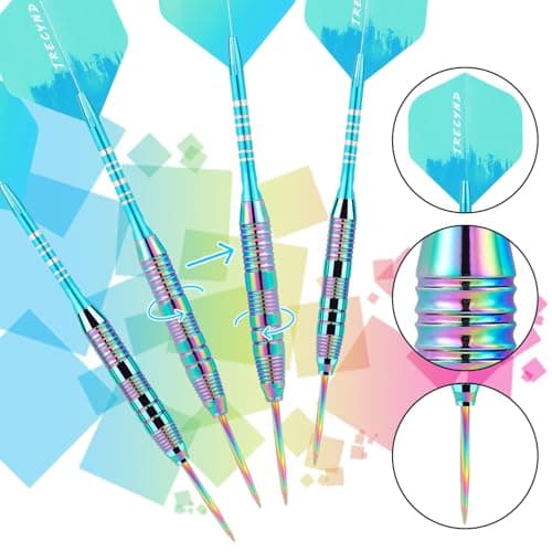 Professional Darts Metal Tip Set with 3 Aluminum Shafts & Plastic Flights 22g