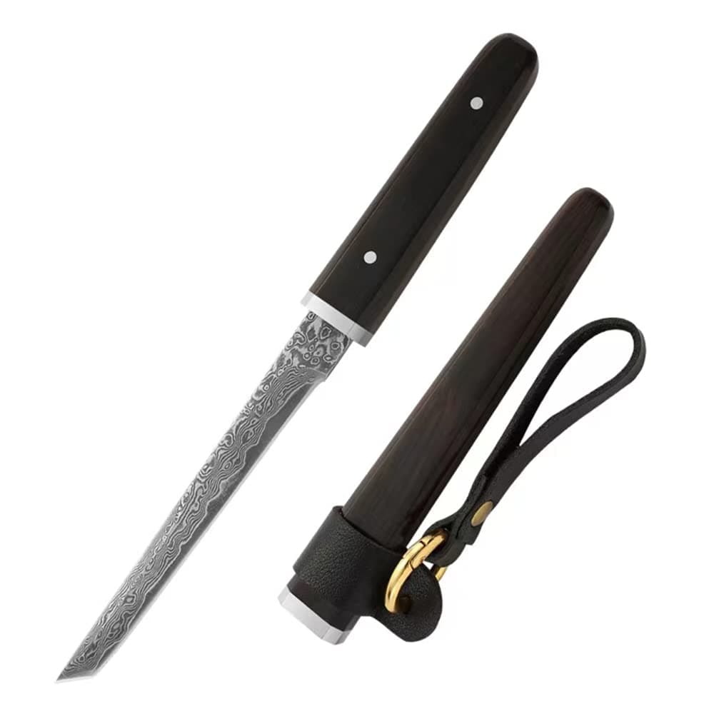 Hardened Damascus Tanto Blade Mini Katana Display Knife