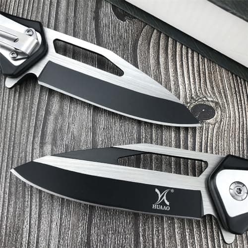 Flipper Pocket Folding Knife for Men, Liner Lock with Glass Breaker and Belt Clip