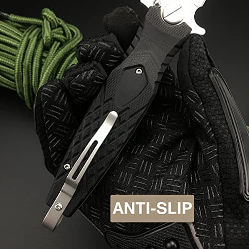 Pocket Knife with Flipper Assisted Opening for Men, 4.3'' D2 Steel Blade, G10 Handle, Liner Lock, Deep Carry Belt Clip