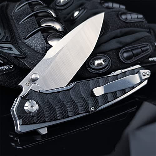 HUAAO Flipper Assisted Opening Pocket Knife for Camping Hunting