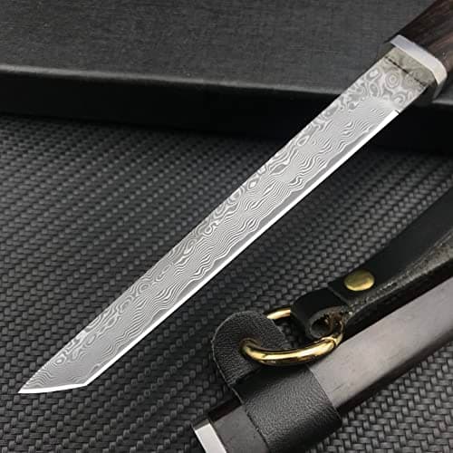 Hardened Damascus Tanto Blade Mini Katana Display Knife