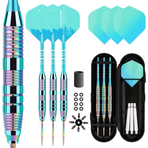 Professional Darts Metal Tip Set with 3 Aluminum Shafts & Plastic Flights 22g